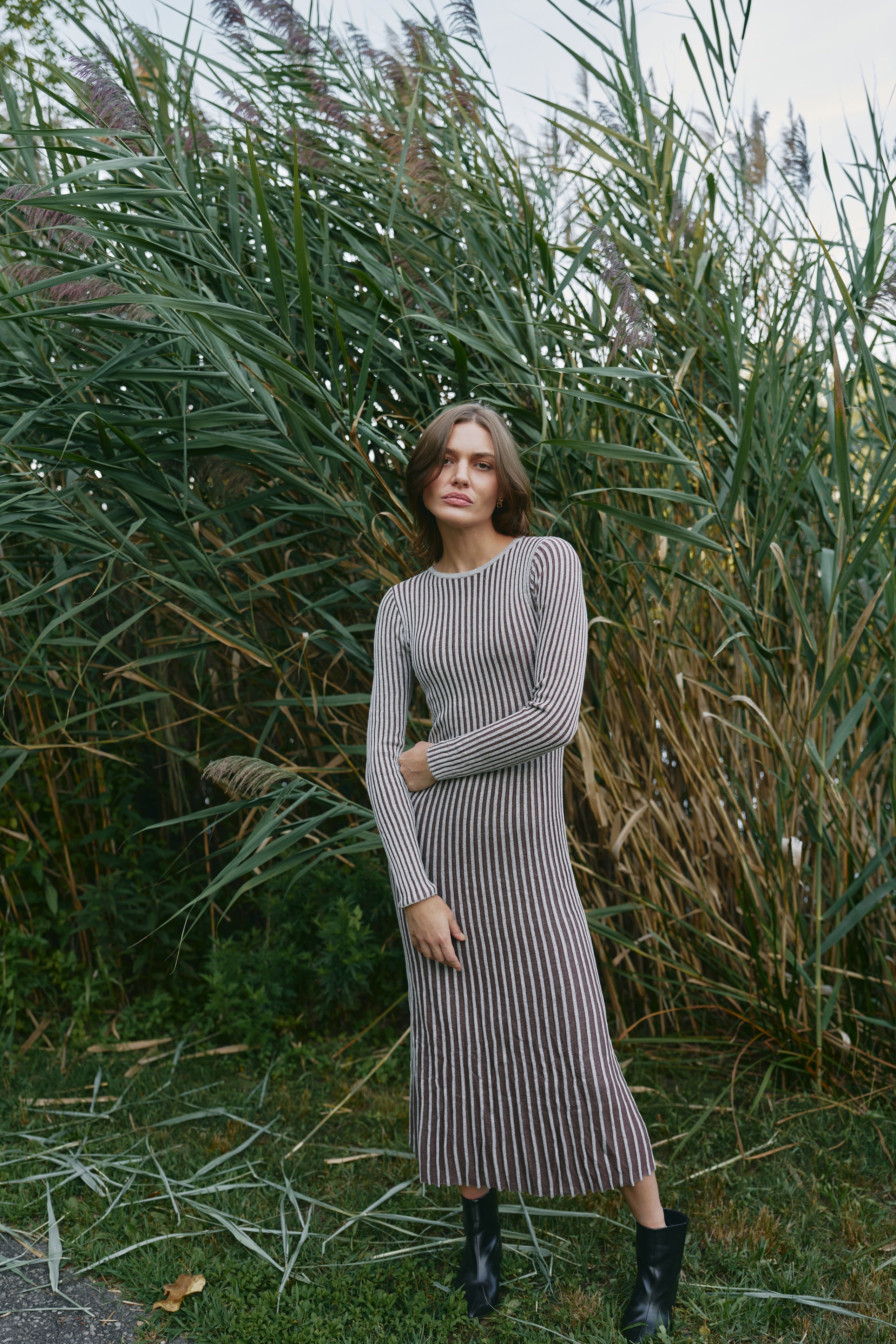 Ribbed Two Tone Maxi Dress