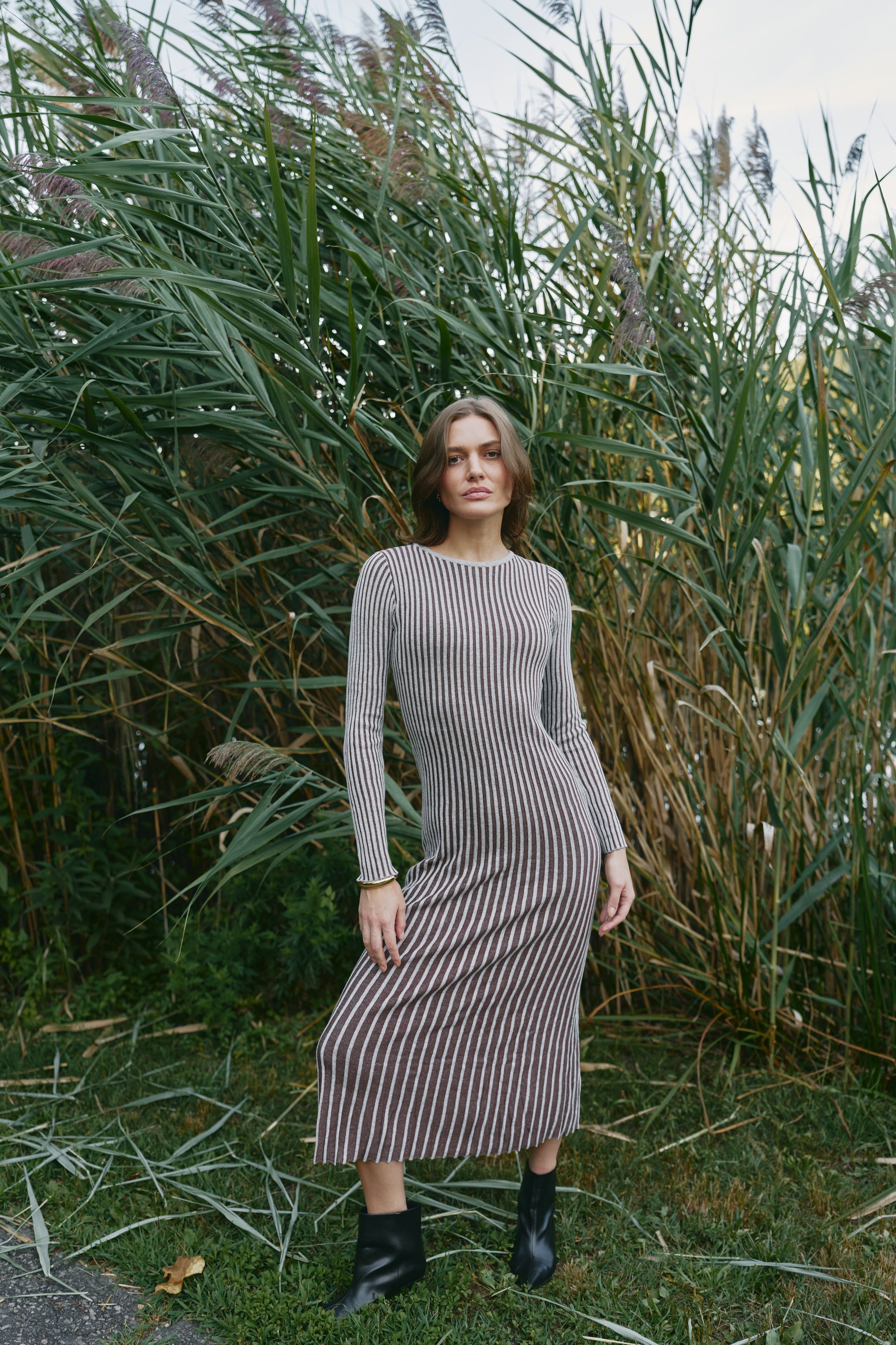Ribbed Two Tone Maxi Dress