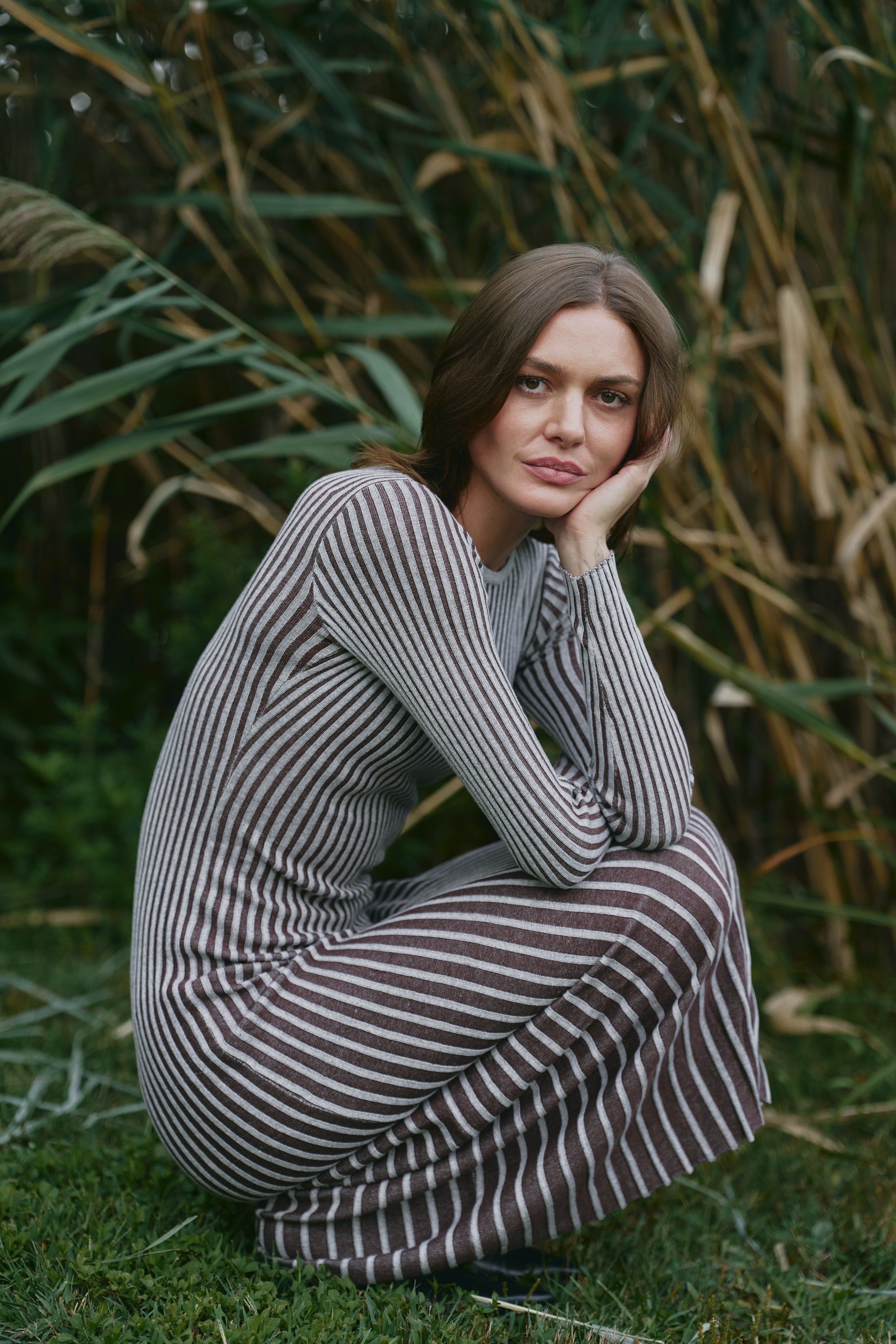 Ribbed Two Tone Maxi Dress