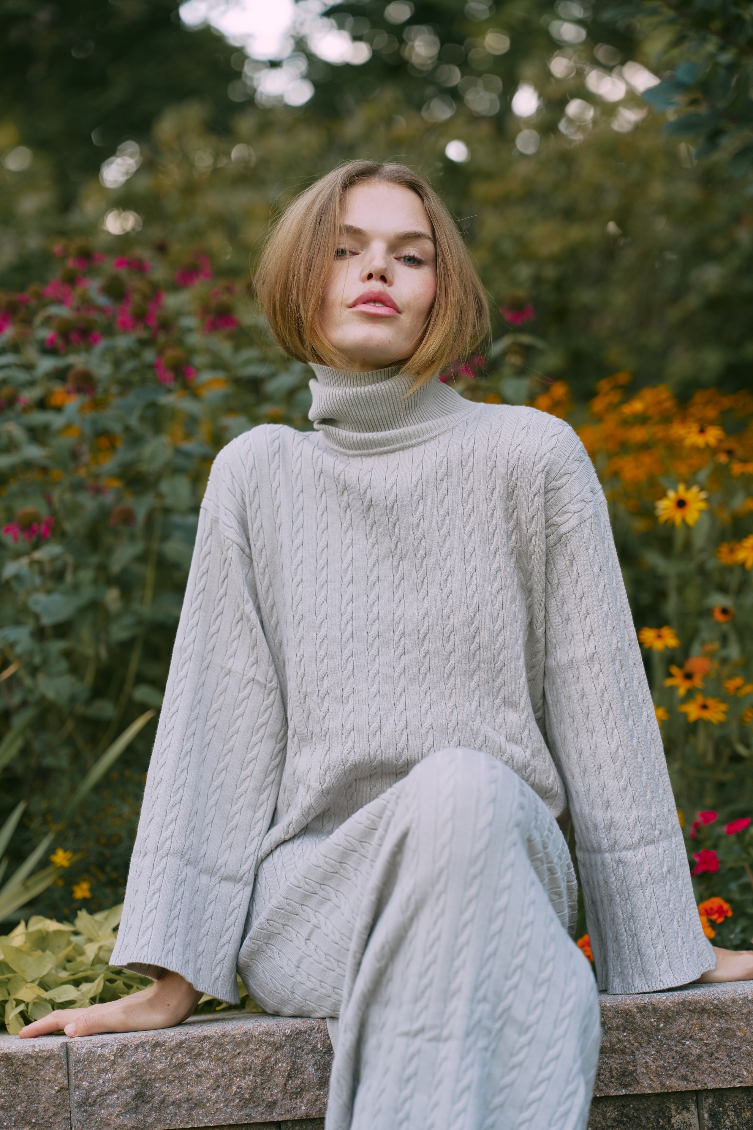 Cable Knit Bell Sleeve Dress