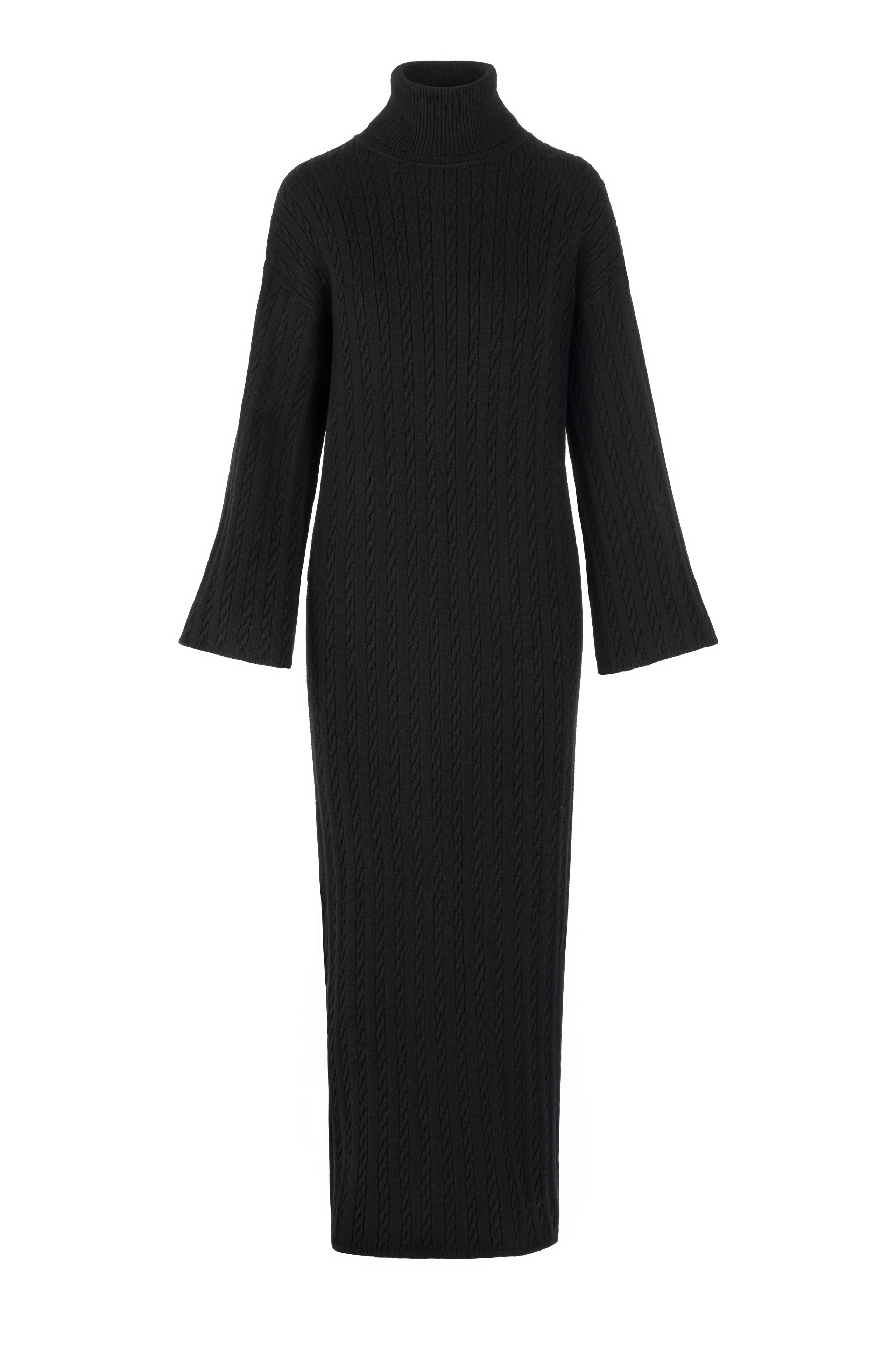Cable Knit Bell Sleeve Dress
