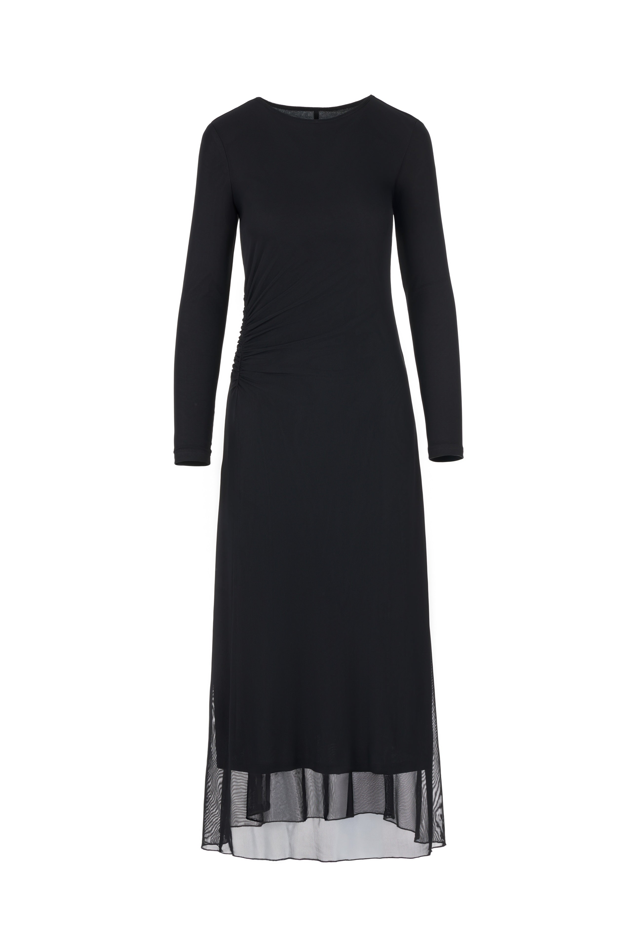Mesh Ruched Side Detail Dress