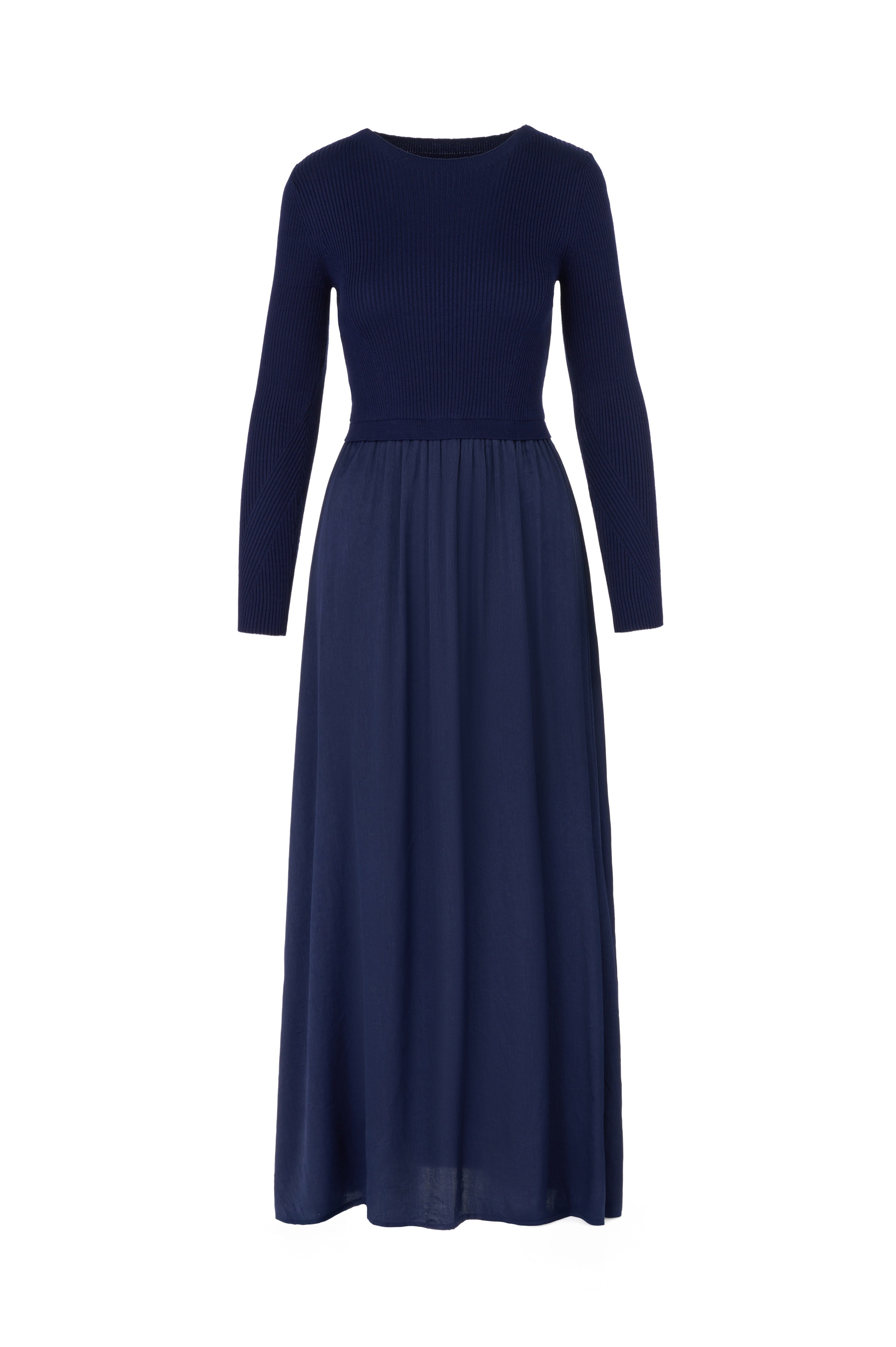 Contrast Fabric Maxi Dress