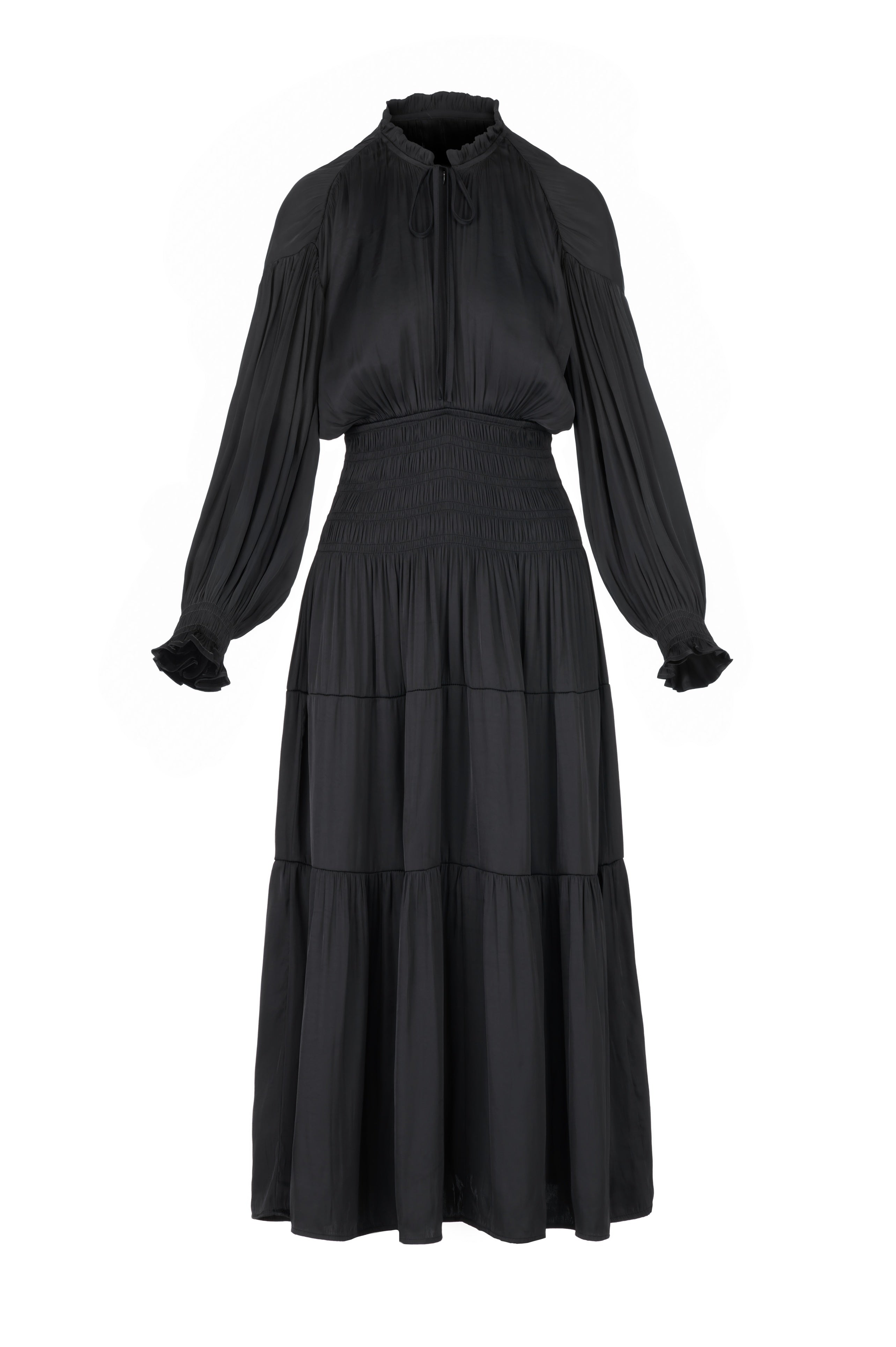 Silk Ruched Waist Dress