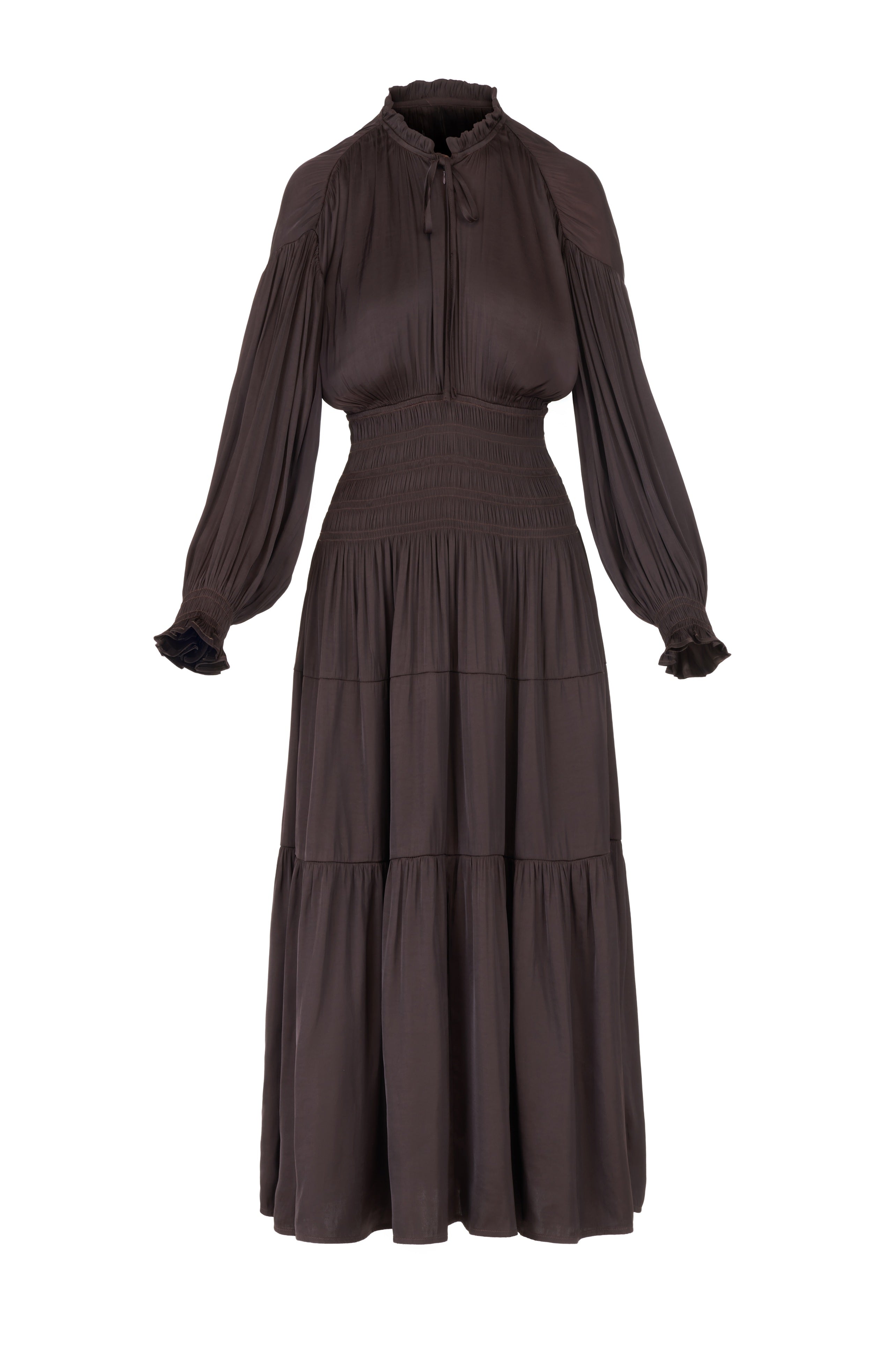 Silk Ruched Waist Dress