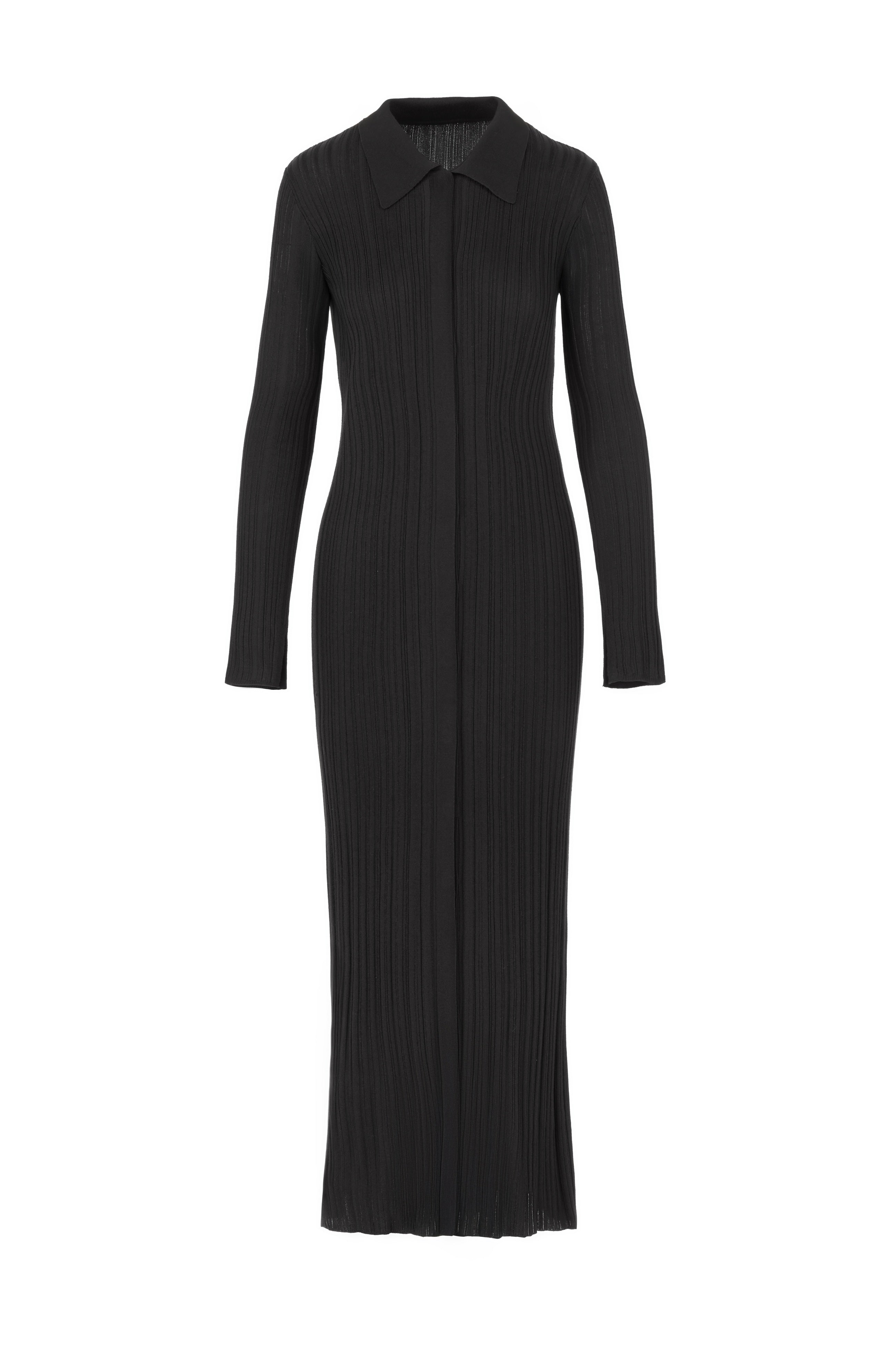 Rib Knit Shirt Dress