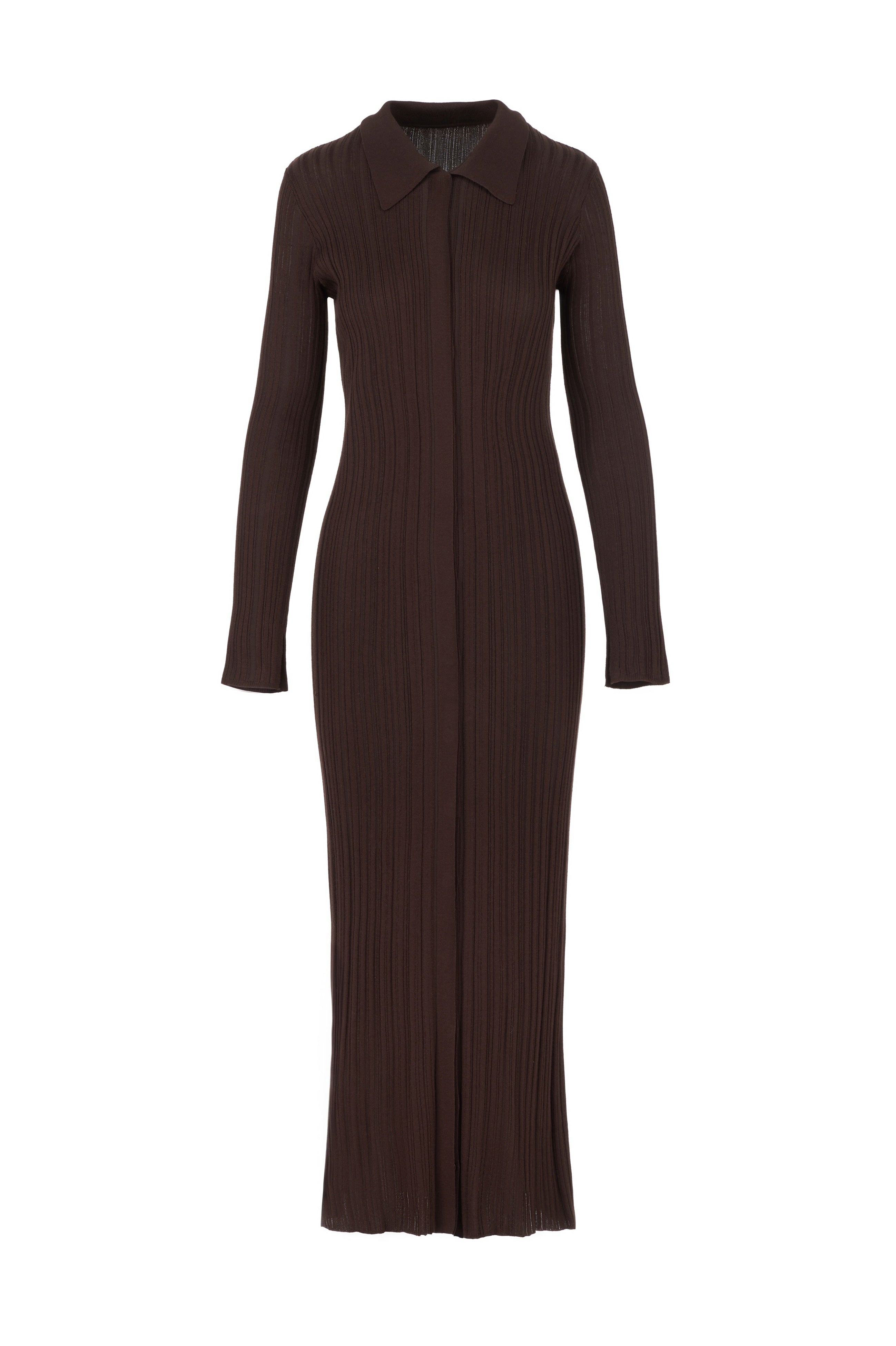 Rib Knit Shirt Dress