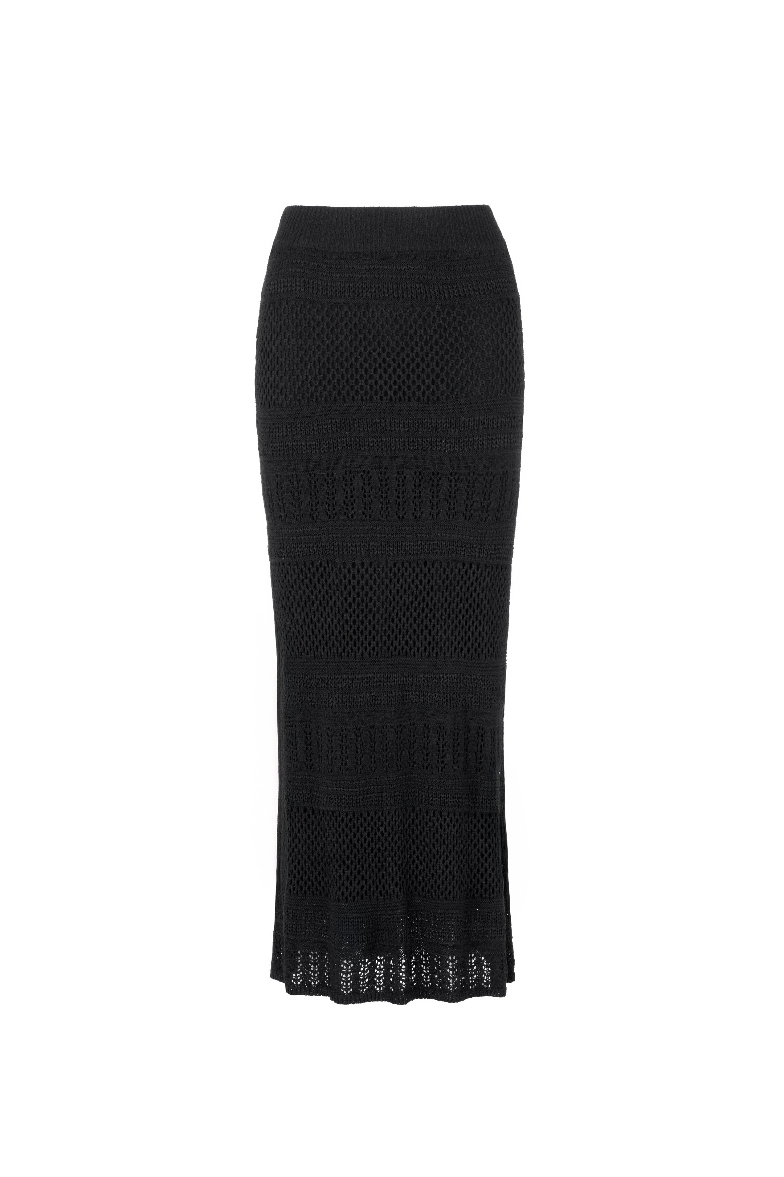 Crochet Black Maxi Skirt